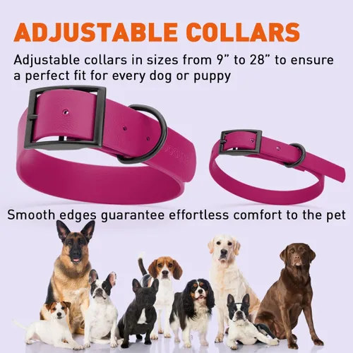 Vista 202 de Dogline Biothane - Collar impermeable para perro con hebilla de liberación rápida, resistente cincha de nailon recubierta con resistente y a prueba