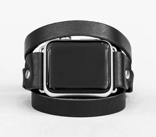 Vista 2 de boho Leather multi wrap band compatible with Apple watch 38mm 40mm 41mm 42mm 44mm 45mm 46mm 49mm, Handmade UA 1860