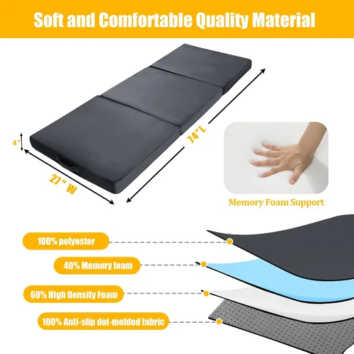 Vista 2 de BALAPET Almohada plegable de espuma viscoelástica suave para el suelo, almohada plegable de 3 piezas con asa, ideal para meditación, jugar, yoga