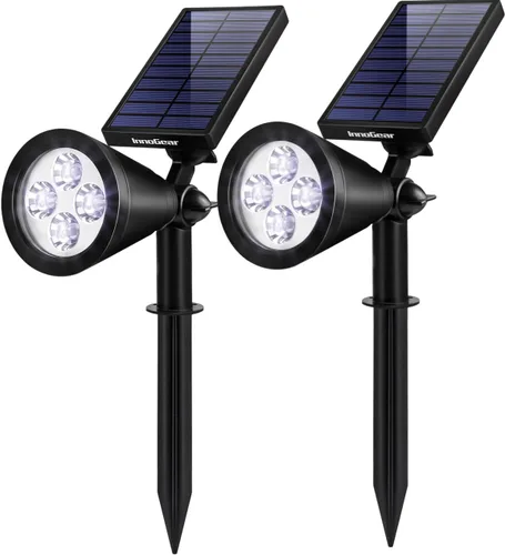 Vista 13 de InnoGear Focos solares, luces solares para exteriores, focos solares para bandera, poste de bandera, impermeable, iluminación de paisaje exterior