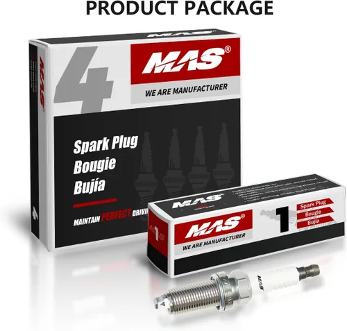 Vista 7 de MAS Juego de 4 bujías iridio compatibles con Jeep Cherokee Chrysler Dodge Challenger Hyundai Nissan Altima Toyota Reemplazo XP5325 LFR5AIX11