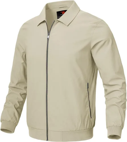 Vista 9 de Rdruko Chaquetas ligeras para hombre Cortavientos de primavera y otoño Chaquetas ligeras Casuales y elegantes con bolsillos