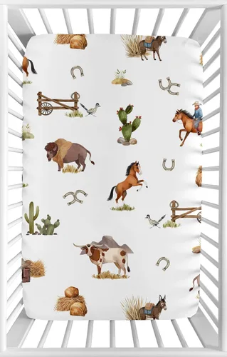 Vista 20 de Sweet Jojo Designs Sábanas bajeras para cuna (vaquero bohemio occidental) para niños, guardería infantil, habitación de niños pequeños, tamaño azul