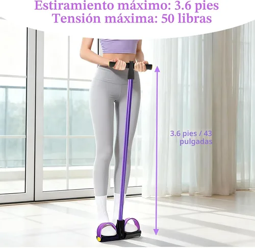 Vista 7 de Pedal Resistance Band with Handle, Upgraded 6-Tube Exercise Bands