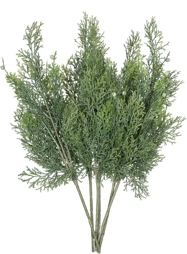 Vista 3 de Vickerman Spray de cedro artificial de 18 pulgadas. Añade textura y carácter a cualquier arreglo con este hermoso spray de cedro. Incluye 6