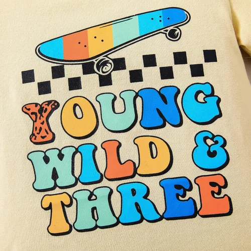 Vista 16 de Pudcoco Conjunto de camiseta de manga corta con letras y pantalones largos sólidos para el verano