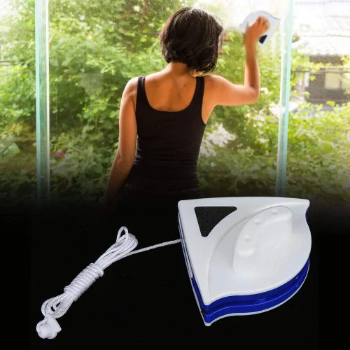 Vista 5 de Limpiador de ventanas de doble cara Limpiaparabrisas de vidrio, herramientas magnéticas para ventanas de casa, cepillo de lavado magnético ajustable