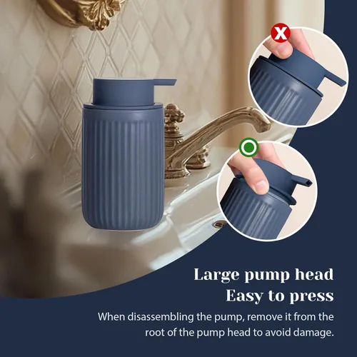 Vista 6 de INGOFIN Dispensador de Jabón Espumoso Cerámico - Dispensador de Jabón de Mano de 12oz Espumoso para Baño, Dispensador de Platos Moderno y Recargable