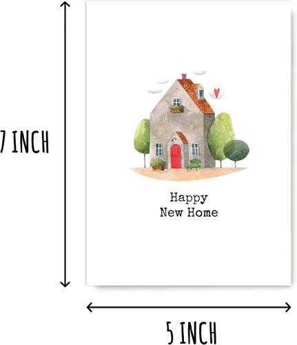 Vista 2 de KrysDesigns Happy New Home Card - Tarjeta en blanco de 5 x 7 pulgadas con sobre