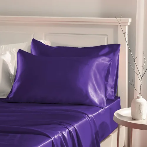 Vista 15 de Manyshofu - Funda de almohada de satén beige para protección del cabello - 2 piezas, fundas de almohada estándar, lujosas y sedosas, fundas