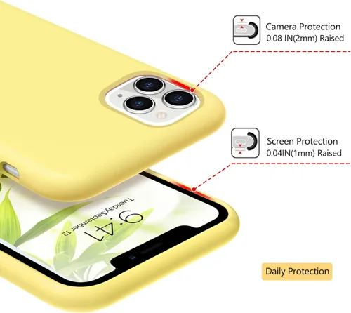 Vista 5 de GUAGUA Funda compatible con iPhone 11 Pro Max de silicona líquida de gel suave, forro de microfibra delgada, con textura, a prueba de golpes