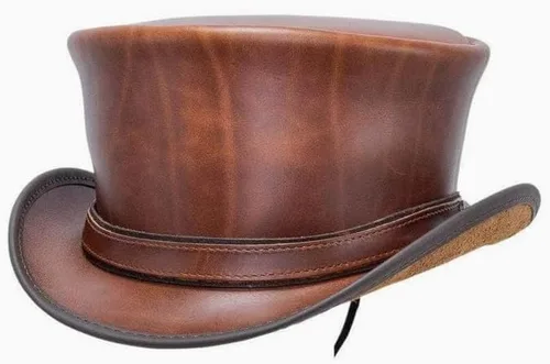 Vista 4 de American Hat Makers Hampton - Sombrero de cuero para hombre y mujer, sombrero de ala ancha moldeable
