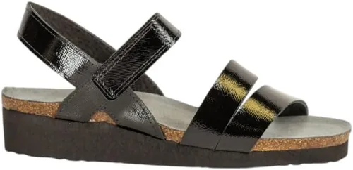 Vista 22 de Naot Kayla sandalia con taco de cuña para mujer Piel de lagarto beige