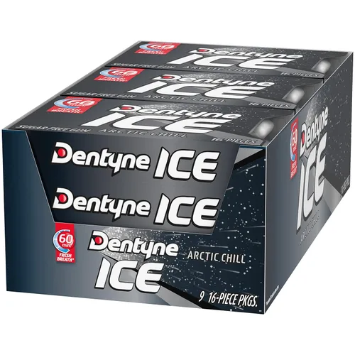 Vista 11 de Dentyne Ice Arctic Chill - Goma de mascar sin azúcar, 9 paquetes de 16 piezas (144 piezas en total) Goma de mascar, perfecta para un aliento