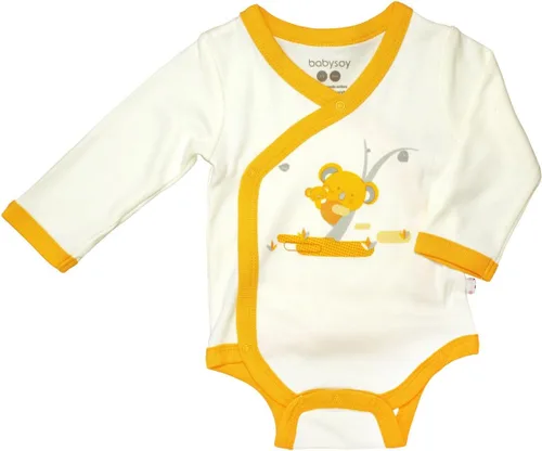 Vista 17 de Babysoy Kimono de algodón orgánico de manga larga Onesie Bodysuit