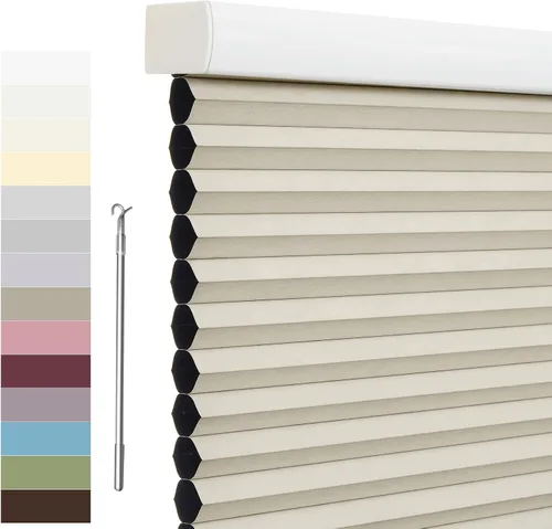 Vista 33 de Tonature Persianas Celulares de Tamaño Personalizado para Ventanas Cortinas Blackout sin Cordón Persianas Enrollables Protección UV Aislamiento
