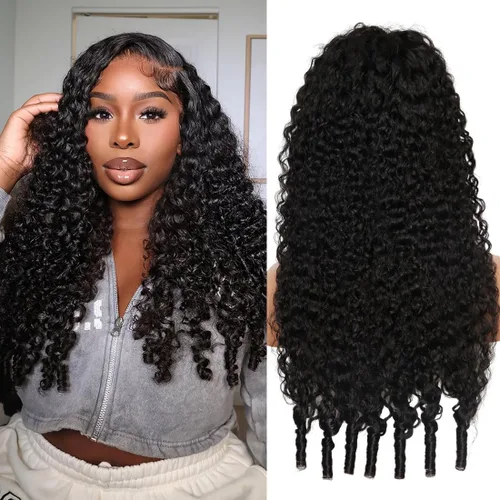 Vista 17 de Recomtic Pelucas rizadas Bob de cabello humano corto frontal 13x4, pelucas de encaje frontal lisas y onduladas para mujeres negras, cabello humano