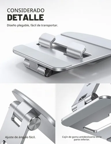 Vista 6 de Lamicall Soporte ajustable para tablet – Base plegable para teléfono, soporte giratorio de 360°, para tabletas de 4.7 a 13 pulgadas, iPad Pro 11