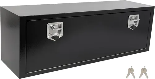 Vista 12 de SCITOO - Caja de herramientas de aluminio de 18 pulgadas de plata resistente para cama de camión, caja de herramientas para remolque de RV