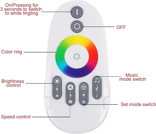 Vista 4 de SUPERNIGHT Controlador táctil de música LED RGB RF Sensibilidad Retroiluminación RF toque remoto Color 3.5MM Audio 15 modos de música Controlador