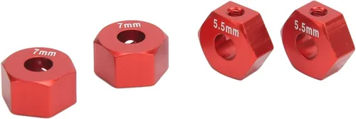 Vista 7 de Cubo de rueda RC, 4 piezas de aleación de aluminio RC hexagonal, cubo de neumático de vehículo RC, juego de accesorios para 1/10 Slash 4x4 rustler