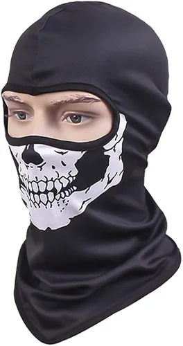 Vista 2 de TClian Máscara de calavera con diseño de fantasma bandana para motocicleta máscara de Halloween