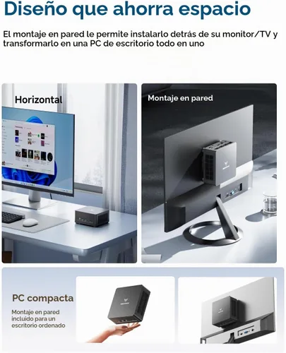 Vista 8 de MINISFORUM DeskMini UM690L Slim Mini PC AMD Ryzen 9 6900HX PC pequeña, 16 GB LPDDR5 RAM+512 GB PCIe4.0 SSD, salidas HDMI/DP/USB4, LAN 2.5G, WiFi 6E