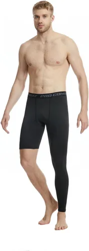 Vista 3 de Pantalones deportivos ajustados de una sola pierna de baloncesto para hombre, pantalones de compresión de 12 de una pierna, ropa interior atlética