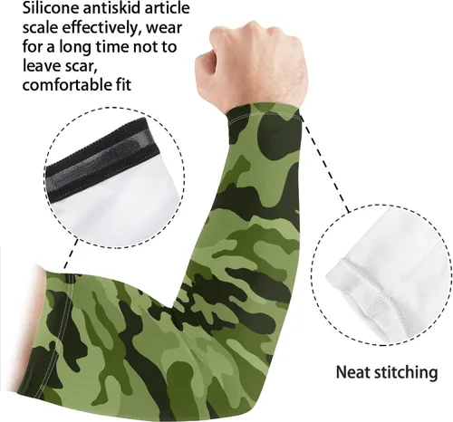 Vista 25 de CLOHOMIN Mangas para brazos, protección solar, mangas de compresión, cubierta de tatuaje para mujeres y hombres, manga deportiva atlética refrescante