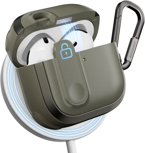 Vista 10 de MAGEASY Odyssey - Funda para AirPods Pro 2, funda resistente para AirPods Pro con bloqueo seguro, clip de mosquetón para protección a prueba