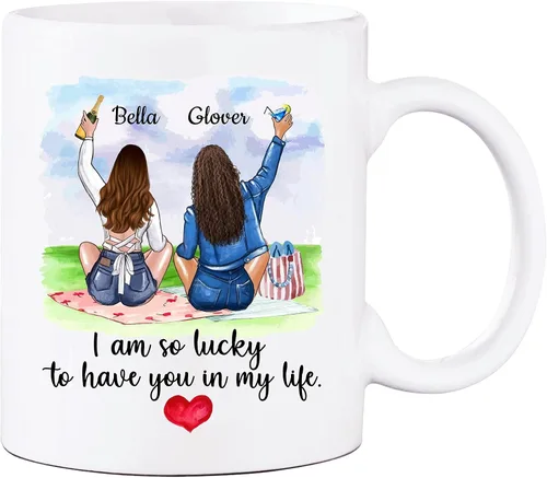 Vista 8 de Taza de café con texto en inglés "Best Friends Are The Sisters We Choose Ourselves We Choose Ourselves para mujeres, mejores amigas, taza de café