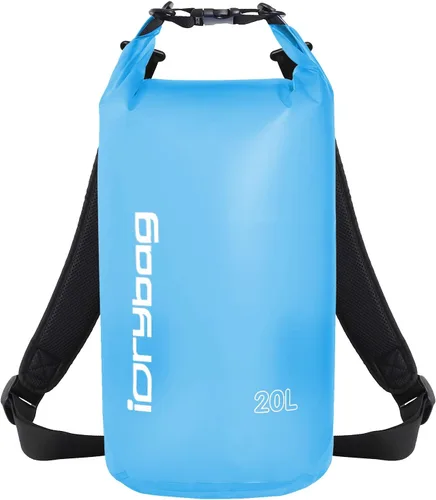 Vista 9 de IDRYBAG Bolsa seca transparente impermeable 2L/5L/10L/15L/20L, pequeña bolsa impermeable para kayak