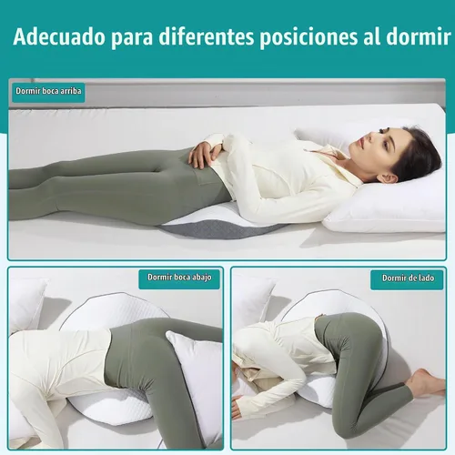 Vista 6 de ROYALAY Almohada de apoyo lumbar para cama, almohada de cintura de espuma viscoelástica para dormir, almohada ergonómica de cuña para soporte