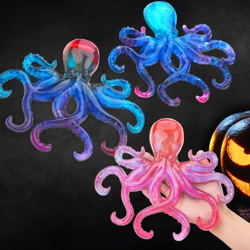 Vista 7 de Moldes de resina de pulpo grandes, molde de adorno de silicona para fundición epoxi, molde de exhibición de animales para manualidades de resina