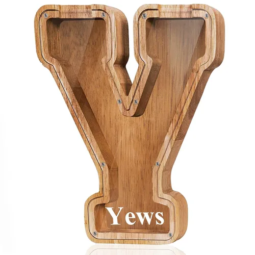 Vista 70 de Alcancía de madera grande personalizada con letras – Alcancía de letras para niños y niñas, regalo de cumpleaños (A)
