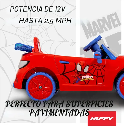 Vista 3 de Huffy Marvel Spider-Man - Auto de 12 V con control remoto para padres