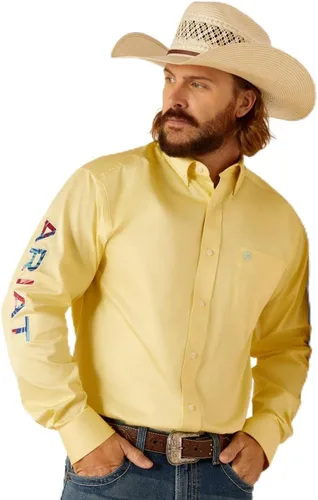 Vista 18 de Ariat Camisa de sarga con logotipo del equipo para hombre