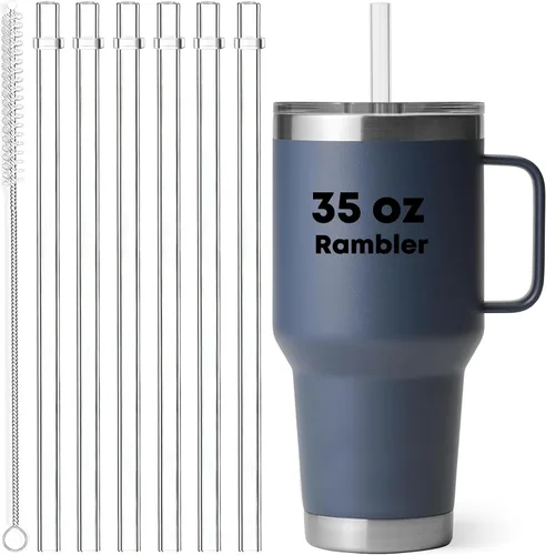 Vista 11 de ALINK Pajitas reutilizables para vaso Yeti Rambler de 25 onzas y 26 onzas, popotes transparentes de repuesto de plástico duro Tritan de 8.77