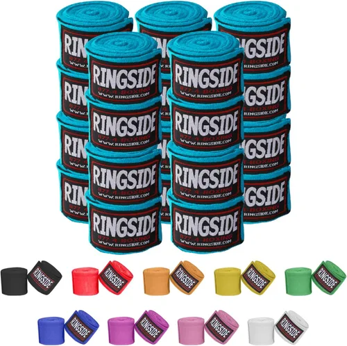 Vista 22 de Ringside Mexican Style Boxing Hand Wraps (Pairs) - 180" Semi-Elastic Cotton Blend Wrist Support with Thumb Loop for MMA, Muay Thai, Kickboxing