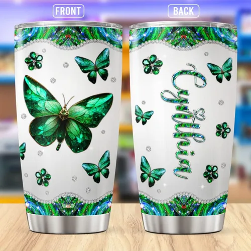 Vista 3 de CUBICER Vasos de café personalizados con tapa, tazas de viaje de mariposa para amantes de los animales, mujeres, niñas, niños, vaso de acero