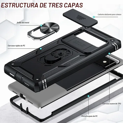 Vista 3 de LeYi Funda de cuerpo completo para Google Pixel 6, a prueba de golpes Negro