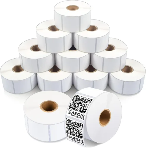 Vista 23 de Aegis Adhesives - Etiquetas térmicas directas de 1 pulgada x ½ pulgada para etiquetas de precio pequeño, dirección de devolución, carpeta