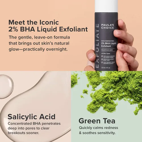 Vista 3 de Perfeccionamiento de la piel 8% AHA Gel Exfoliante y 2% BHA Liquid Duo Facial Exfoliants for Blackheads, Enlarged Pores, Wrinkles & Fine Lines