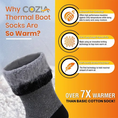 Vista 4 de COZIA Calcetines térmicos para hombres y mujeres, ultra suaves, calentadores que los calcetines de lana, 2 pares