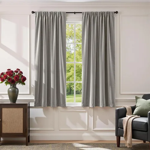 Vista 34 de Lazzzy - Cortinas de terciopelo blanco de 63 pulgadas de largo para sala de estar o dormitorio, cortinas con filtro de luz, aislación térmica