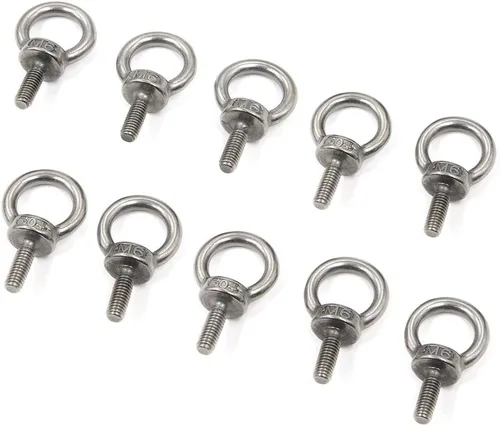 Vista 6 de Lependor Perno de ojo de elevación de maquinaria métrica M8, perno de anillo de elevación de rosca de acero inoxidable 304 - 8 piezas M8