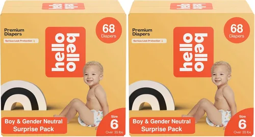 Vista 18 de Hello Bello Premium Pañales para bebé talla 6 68 unidades de pañales desechables, extra absorbentes, hipoalergénicos y ecológicos con ajuste