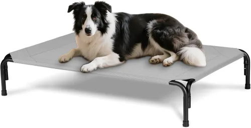 Vista 10 de Cama elevada para perros al aire libre, cuna refrescante de elevación media, camas elevadas para mascotas con malla Teslin transpirable duradera