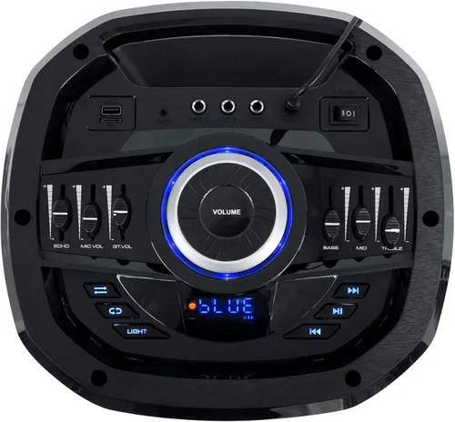 Vista 2 de Rockville Go Party ZR10 Altavoz Bluetooth portátil dual de 10 pulgadas y 1000 W, luces LED, micrófono UHF, estéreo TWS, perfecto para fiestas