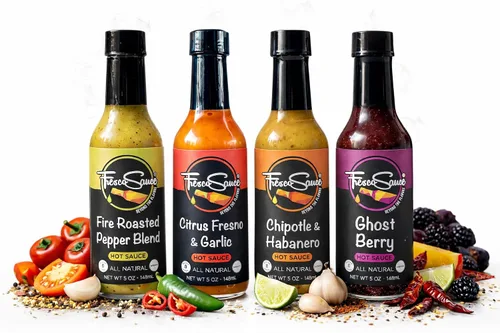 Vista 11 de Fresco Sauce - Paquete de 2 Salsa picante Bundel - Mezcla de pimienta asada al fuego - Jalapeño - Pimientos serranos - Jugo de limón - Ajo cítrico